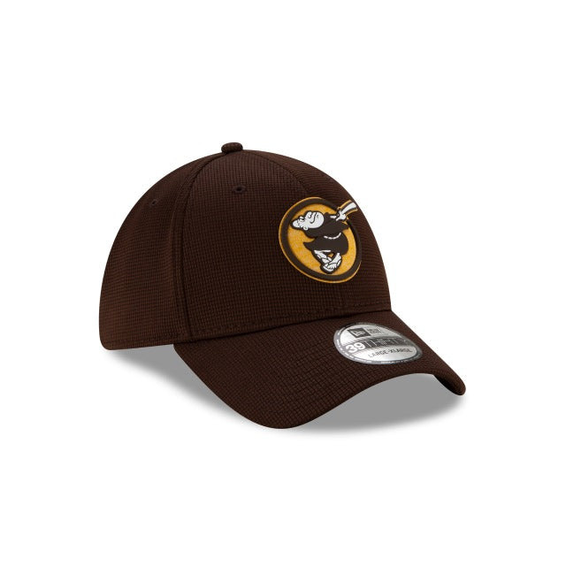 San Diego Padres New Era MLB 39THIRTY 3930 Flexfit Cap Hat Brown Crown/Visor Team Color Round Friar Logo