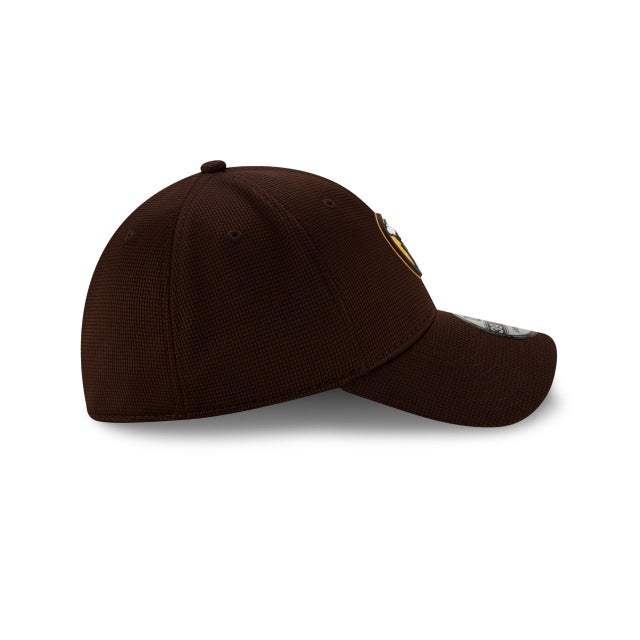 San Diego Padres New Era MLB 39THIRTY 3930 Flexfit Cap Hat Brown Crown/Visor Team Color Round Friar Logo