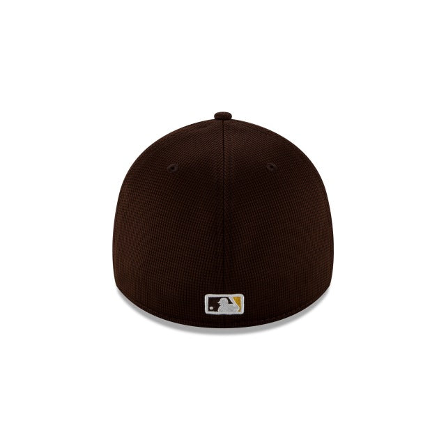San Diego Padres New Era MLB 39THIRTY 3930 Flexfit Cap Hat Brown Crown/Visor Team Color Round Friar Logo