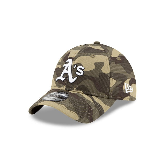 Oakland Athletics New Era MLB 9TWENTY 920 Adjustable Cap Hat Camo (Desert) Crown/Visor White/Black Logo (Armed Forces Day)