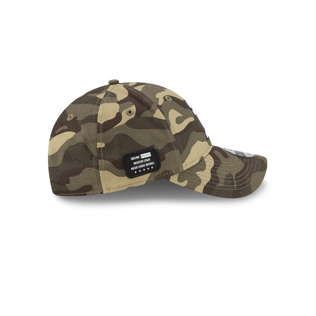 Oakland Athletics New Era MLB 9TWENTY 920 Adjustable Cap Hat Camo (Desert) Crown/Visor White/Black Logo (Armed Forces Day)