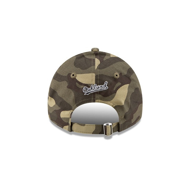 Oakland Athletics New Era MLB 9TWENTY 920 Adjustable Cap Hat Camo (Desert) Crown/Visor White/Black Logo (Armed Forces Day)