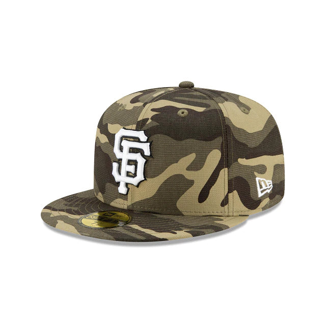 San Francisco Giants New Era MLB 59FIFTY 5950 Fitted Cap Hat Desert Camo Crown/Visor White/Black Logo (Armed Forces Day)
