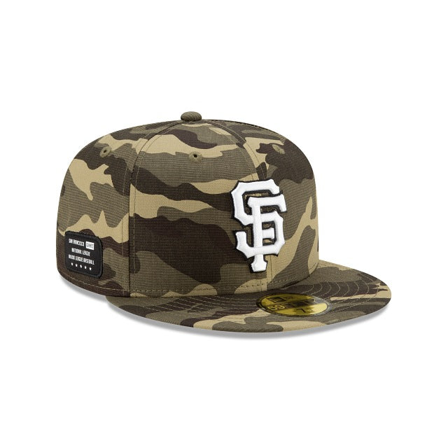 San Francisco Giants New Era MLB 59FIFTY 5950 Fitted Cap Hat Desert Camo Crown/Visor White/Black Logo (Armed Forces Day)