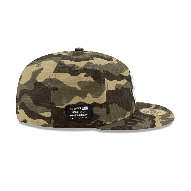 San Francisco Giants New Era MLB 59FIFTY 5950 Fitted Cap Hat Desert Camo Crown/Visor White/Black Logo (Armed Forces Day)