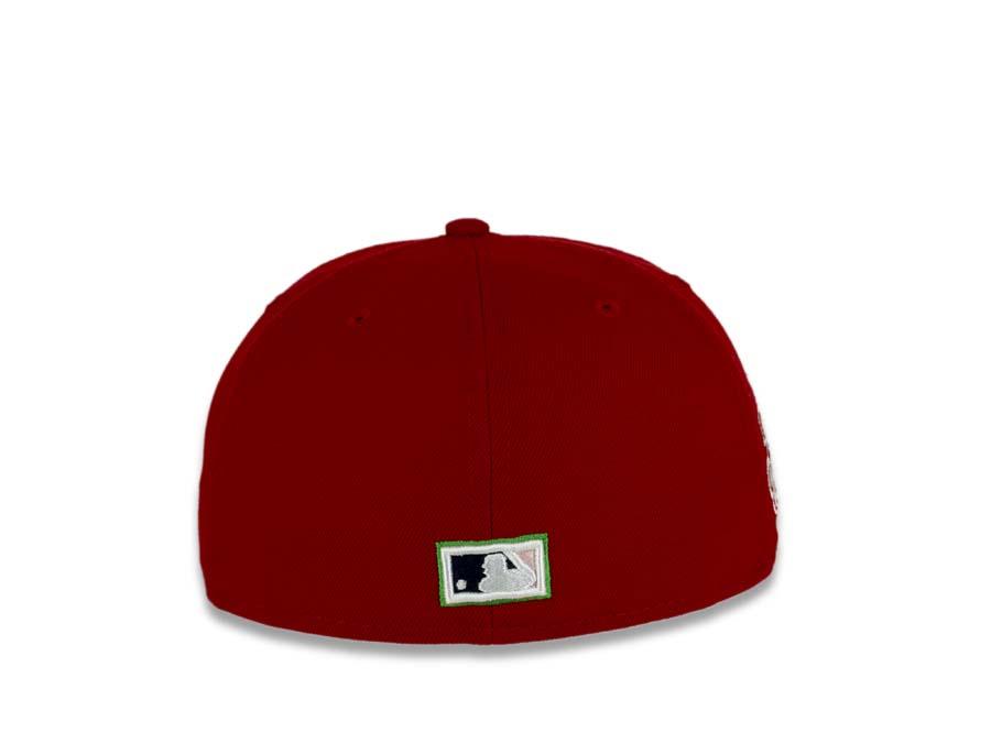 Los Angeles Dodgers New Era MLB 59Fifty 5950 Fitted Cap Hat Red Crown/Visor White Logo with Palm Tree 1988 World Series Side Patch Pink UV