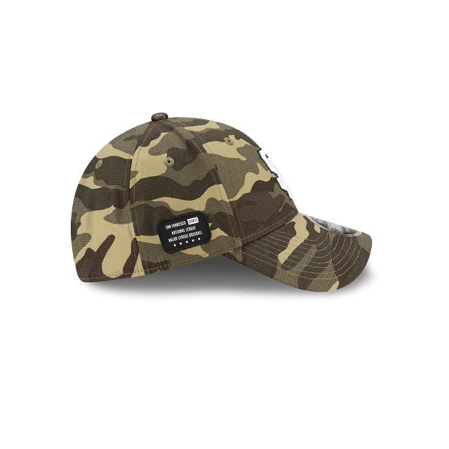 San Francisco Giants New Era 9FORTY 940 Adjustable Cap Hat Desert Camo Crown/Visor White/Black Logo (Armed Forces Day 2021)