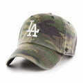 Los Angeles Dodgers '47 Brand MLB Clean Up Adjustable Cap Hat Camo Crown/Visor White Logo