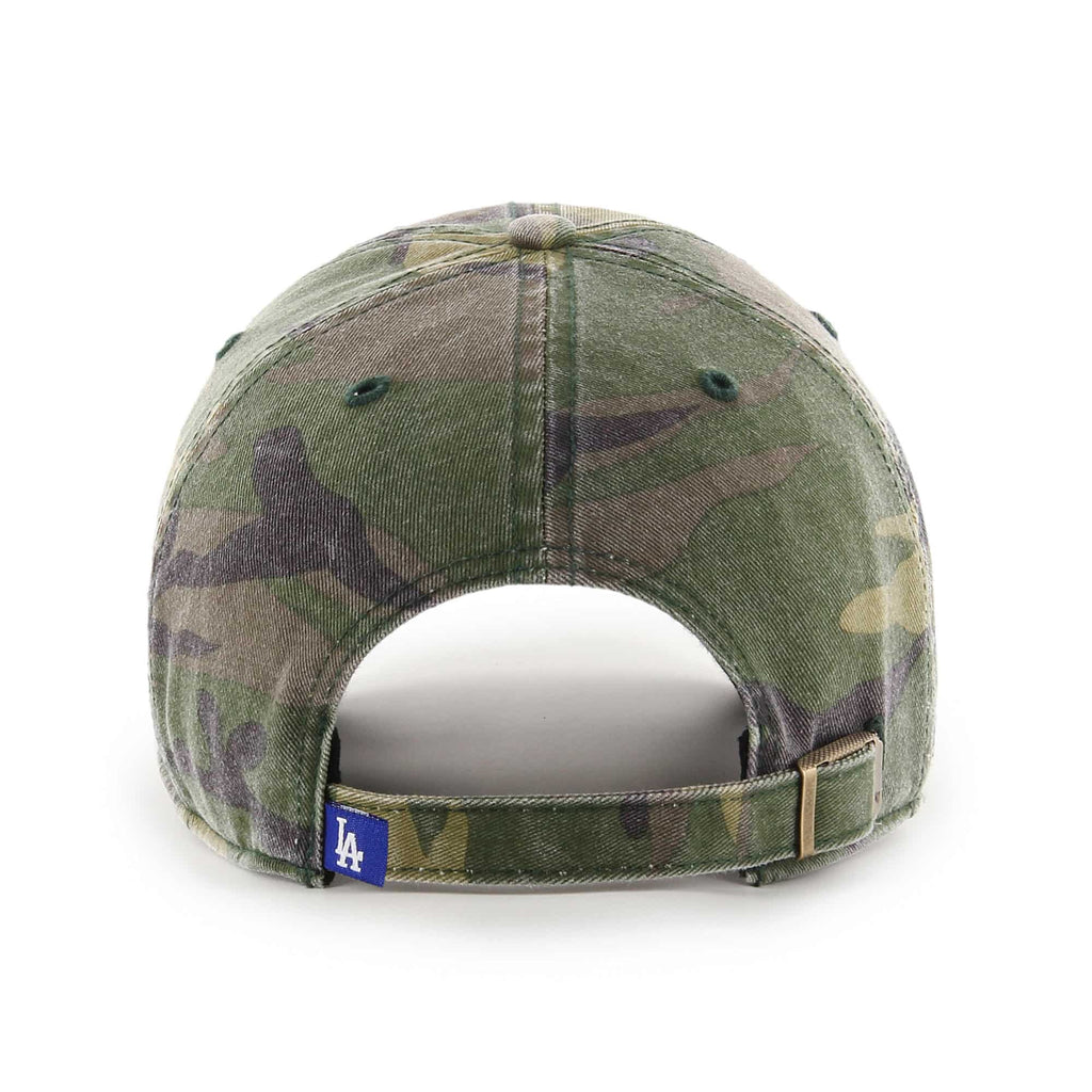 Los Angeles Dodgers '47 Brand MLB Clean Up Adjustable Cap Hat Camo Crown/Visor White Logo