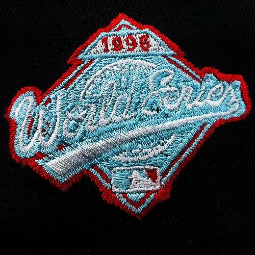 New York Yankees New Era MLB 59FIFTY 5950 Fitted Cap Hat Black Crown/Visor White/Red/Sky Blue Logo Team Fire Flame
