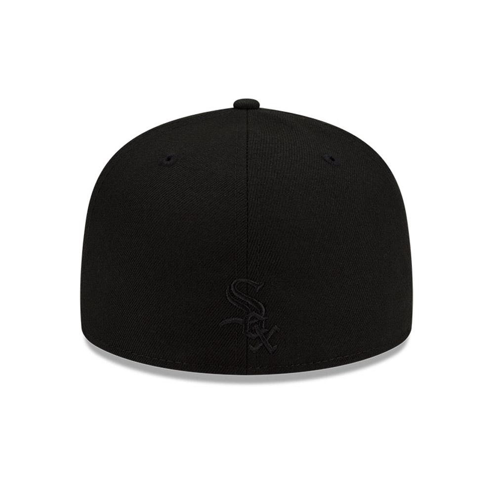 Chicago White Sox New Era MLB 59FIFTY 5950 Fitted Cap Hat Black Crown/Visor White/Red/Sky Blue Logo Team Fire Flame