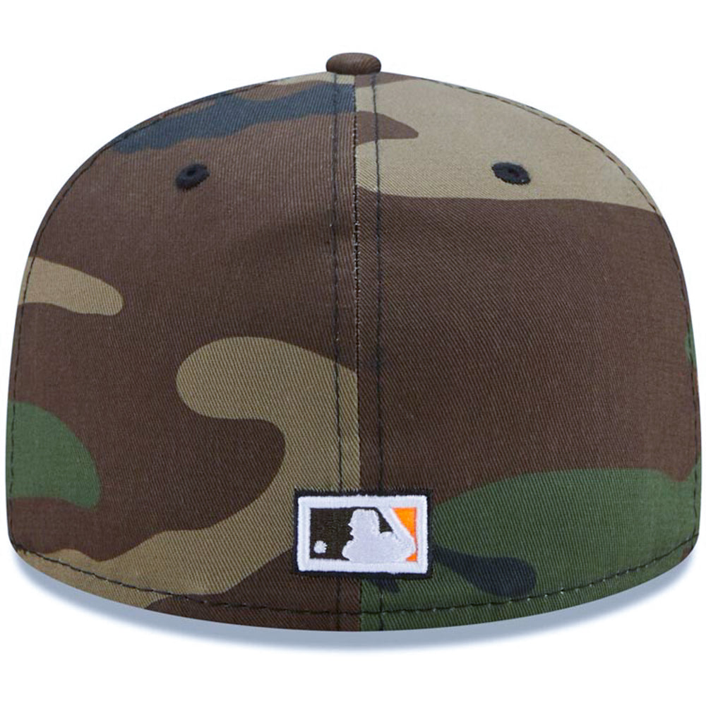 Chicago White Sox New Era MLB 59FIFTY 5950 Cap Hat Camo Crown/Visor Black Logo 2005 World Series Side Patch Bright Orange UV