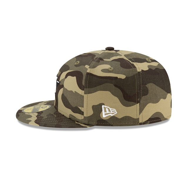 Houston Astros New Era MLB 59FIFTY 5950 Fitted Cap Hat Camo Crown/Visor White/Black Logo (Armed Forces Day)
