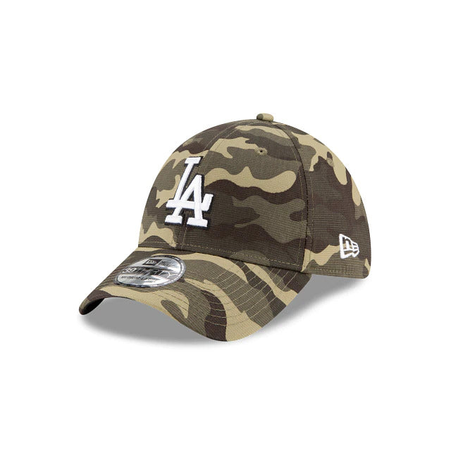 Los Angeles Dodgers New Era MLB 39THIRTY 3930 Flexfit Cap Hat Camo Crown/Visor Team Color Logo (Armed Forces Day 2020)