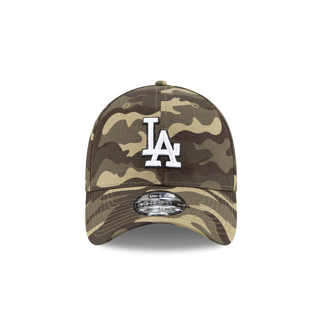 Los Angeles Dodgers New Era MLB 39THIRTY 3930 Flexfit Cap Hat Camo Crown/Visor Team Color Logo (Armed Forces Day 2020)