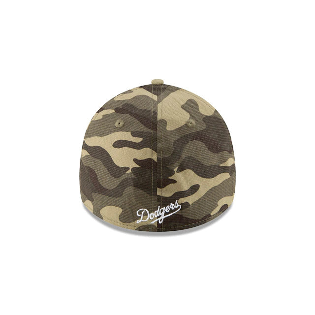 Los Angeles Dodgers New Era MLB 39THIRTY 3930 Flexfit Cap Hat Camo Crown/Visor Team Color Logo (Armed Forces Day 2020)