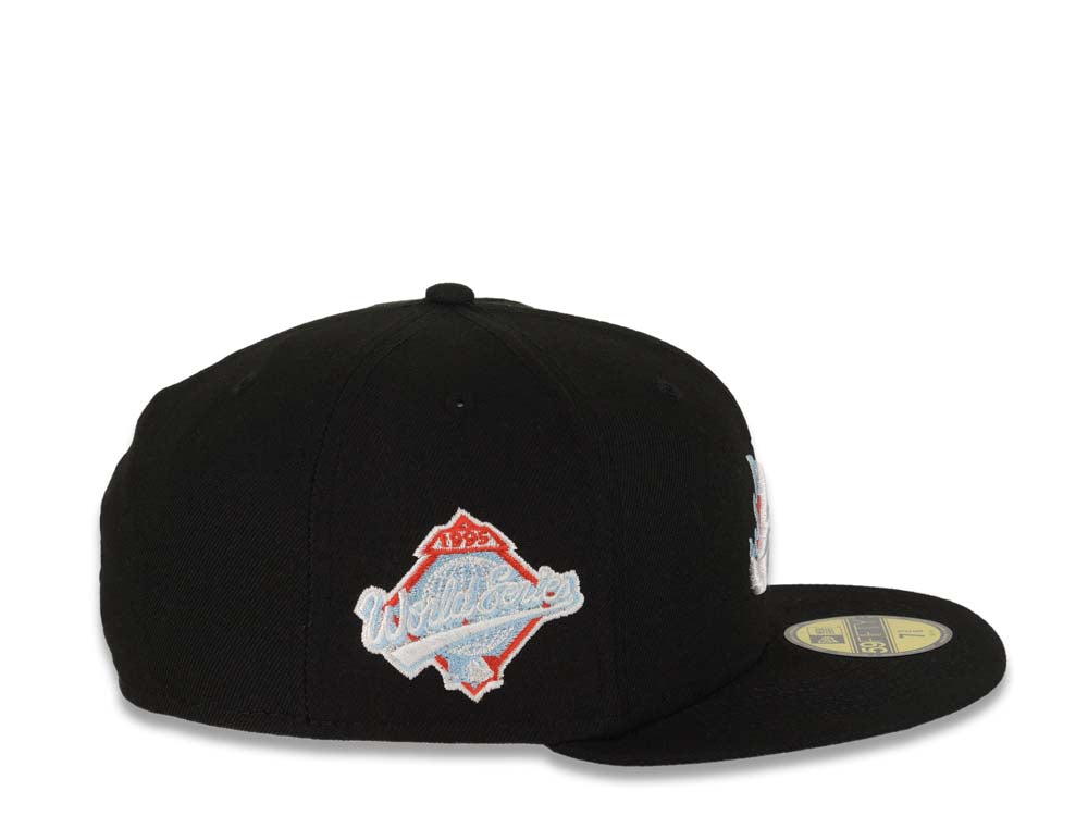 Atlanta Braves New Era MLB 59FIFTY 5950 Fitted Cap Hat Black Crown/Visor White Logo (Team Fire Flame)