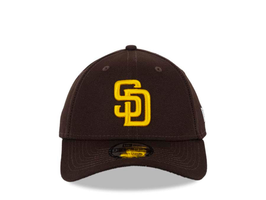 San Diego Padres New Era MLB 9FORTY 940 Adjustable Cap Hat Dark Brown Crown/Visor Yellow Logo Friar Back Logo