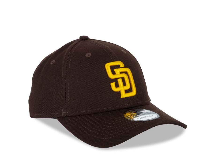 San Diego Padres New Era MLB 9FORTY 940 Adjustable Cap Hat Dark Brown Crown/Visor Yellow Logo Friar Back Logo