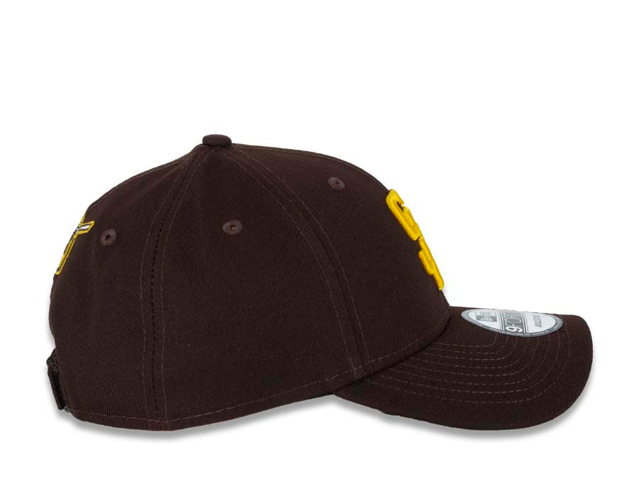 San Diego Padres New Era MLB 9FORTY 940 Adjustable Cap Hat Dark Brown Crown/Visor Yellow Logo Friar Back Logo