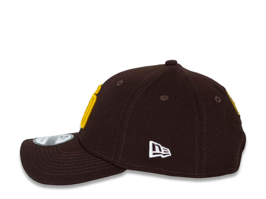 San Diego Padres New Era MLB 9FORTY 940 Adjustable Cap Hat Dark Brown Crown/Visor Yellow Logo Friar Back Logo