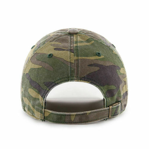 Boston Red Sox '47 Brand MLB Clean Up Adjustable Cap Hat Camo Crown/Visor Red/White Logo