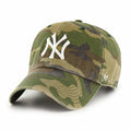New York Yankees '47 Brand MLB Clean Up Adjustable Cap Hat Camo Crown/Visor White Logo