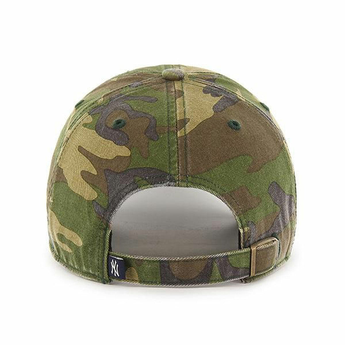 New York Yankees '47 Brand MLB Clean Up Adjustable Cap Hat Camo Crown/Visor White Logo