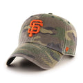 San Francisco Giants '47 Brand MLB Clean Up Adjustable Cap Hat Camo Crown/Visor Orange Logo