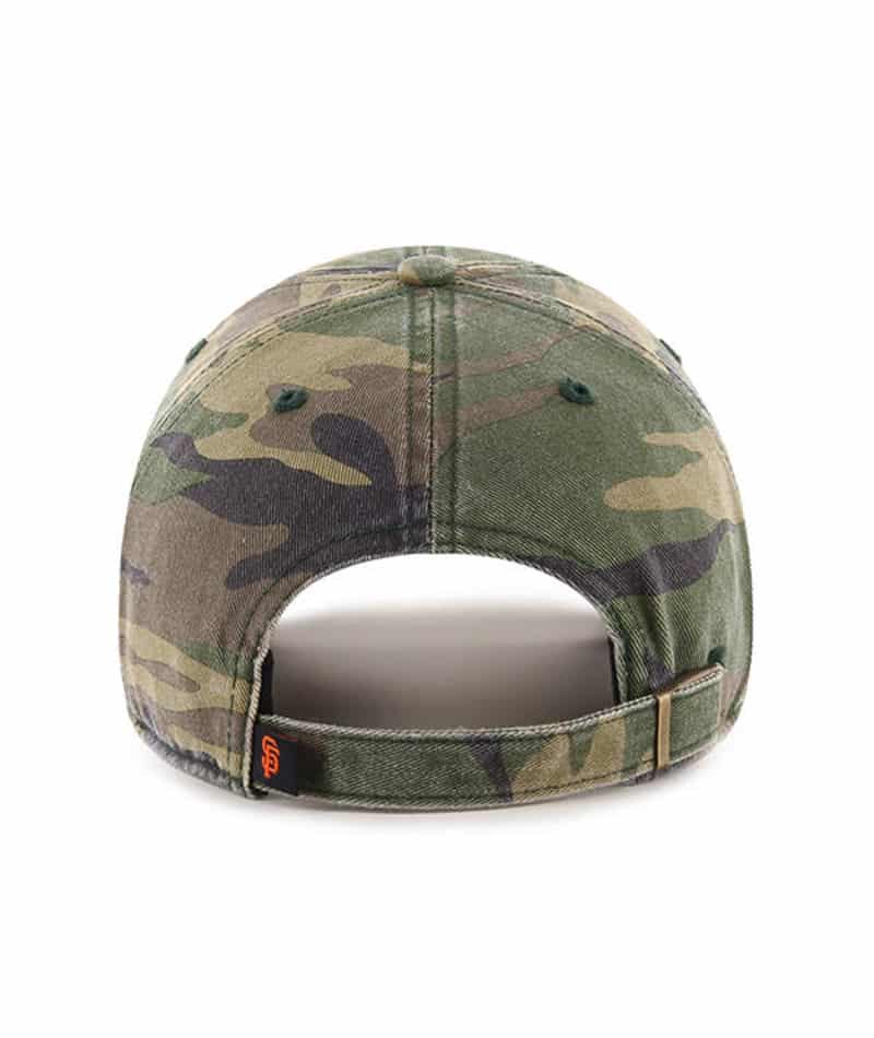 San Francisco Giants '47 Brand MLB Clean Up Adjustable Cap Hat Camo Crown/Visor Orange Logo