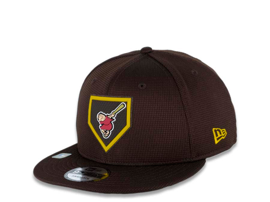 San Diego Padres New Era MLB 9FIFTY 950 2022 Clubhouse Snapback Cap Hat Brown Crown/Visor Team Color “Friar” Logo