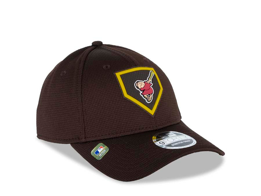 San Diego Padres New Era MLB 9FORTY 940 2022 Clubhouse Adjustable Cap Hat Brown Crown/Visor Team Color “Friar” Logo