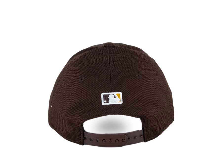 San Diego Padres New Era MLB 9FORTY 940 2022 Clubhouse Adjustable Cap Hat Brown Crown/Visor Team Color “Friar” Logo