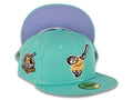 San Diego Padres New Era MLB 59FIFTY 5950 Fitted Cap Hat Clear Mint Crown/Visor Bronze “Swinging Friar” Logo 40th Anniversary Side Patch Sky