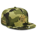 New York Yankees New Era MLB 9FIFTY 950 Snapback Cap Hat Camo Crown/Visor Camo Flag/Gold Logo (2022 Armed Forces Day)
