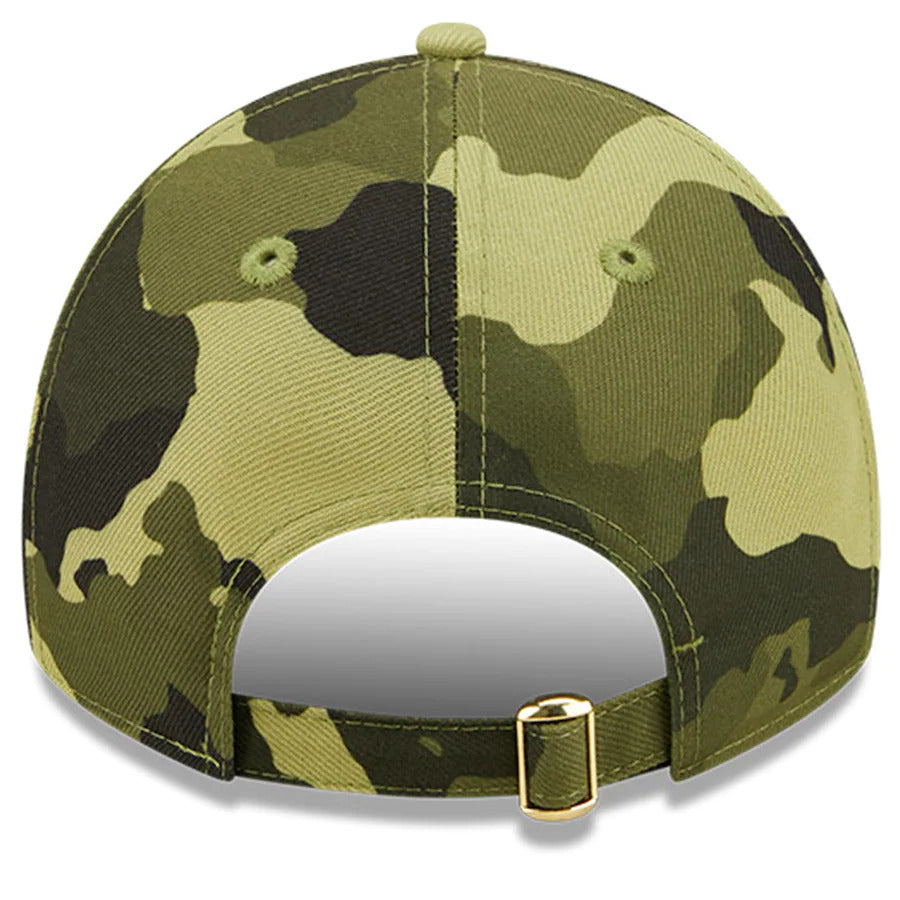 New York Yankees New Era MLB 9TWENTY 920 Adjustable Cap Hat Camo Crown/Visor Camo Flag/Gold Logo (2022 Armed Forces Day)