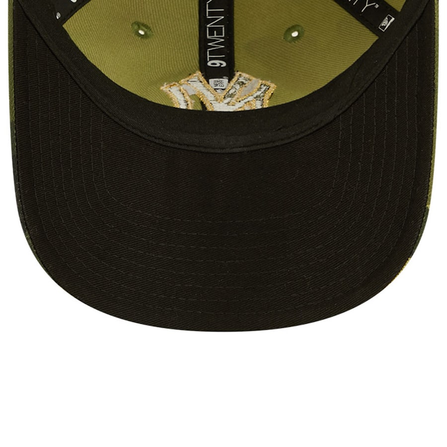 New York Yankees New Era MLB 9TWENTY 920 Adjustable Cap Hat Camo Crown/Visor Camo Flag/Gold Logo (2022 Armed Forces Day)