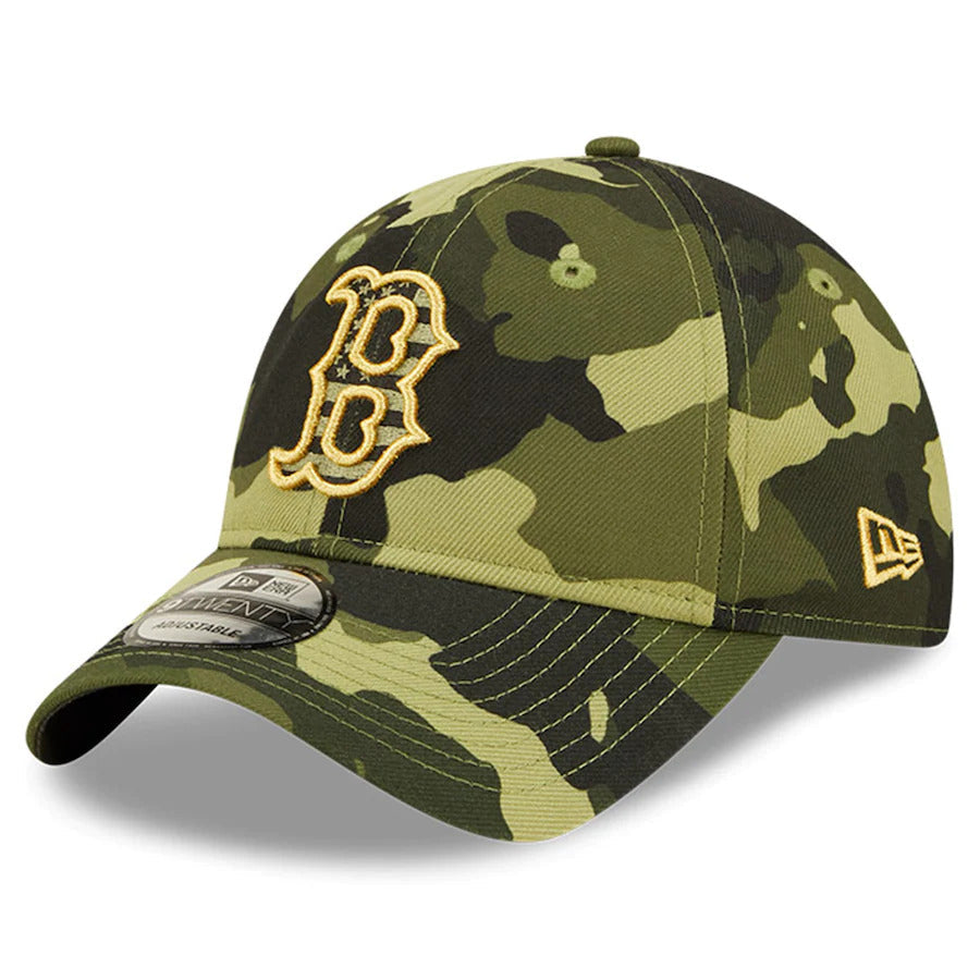 Boston Red Sox New Era MLB 9TWENTY 920 Adjustable Cap Hat Camo Crown/Visor Camo Logo (2022 Armed Forces Day)