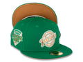 San Diego Padres New Era MLB 59FIFTY 5950 Fitted Cap Hat Green Crown/Visor Bronze/White/Green Baseball Club Retro Logo 1992 All-Star Game Side Patch