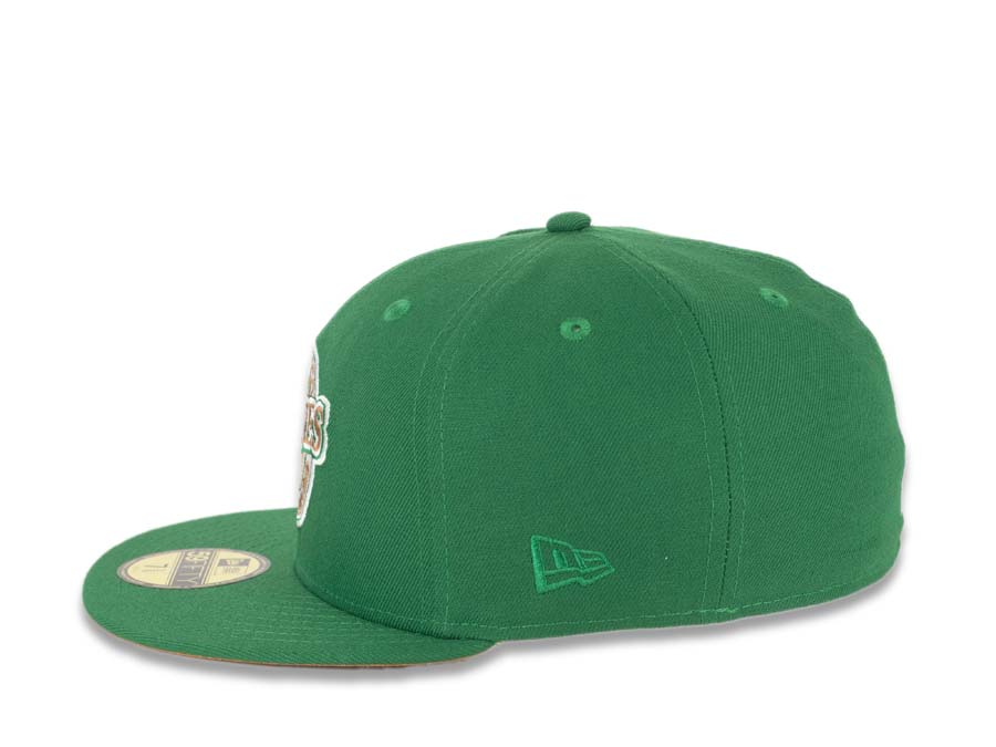 San Diego Padres New Era MLB 59FIFTY 5950 Fitted Cap Hat Green Crown/Visor Bronze/White/Green Baseball Club Retro Logo 1992 All-Star Game Side Patch
