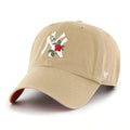 New York Yankees '47 MLB Clean Up Adjustable Cap Hat Khaki Crown/Visor White Logo with Red/Green “Rose” Red UV