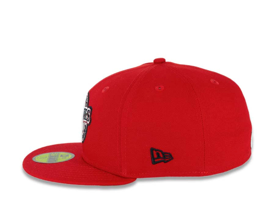 San Diego Padres New Era MLB 59FIFTY 5950 Fitted Cap Hat Red Crown/Visor Black/Cream Baseball Club Retro Logo 1998  World Series Side Patch