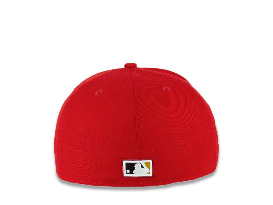 San Diego Padres New Era MLB 59FIFTY 5950 Fitted Cap Hat Red Crown/Visor Black/Cream Baseball Club Retro Logo 1998  World Series Side Patch