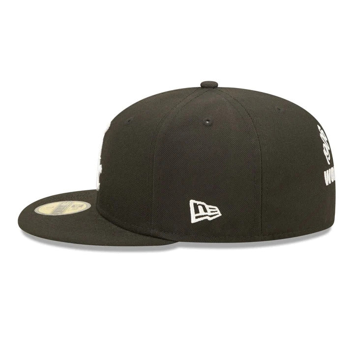 Chicago White Sox New Era MLB 59FIFTY 5950 Fitted Cap Hat Black Crown/Visor Team Color Logo with 3x Crown Rose (Crown Champs)