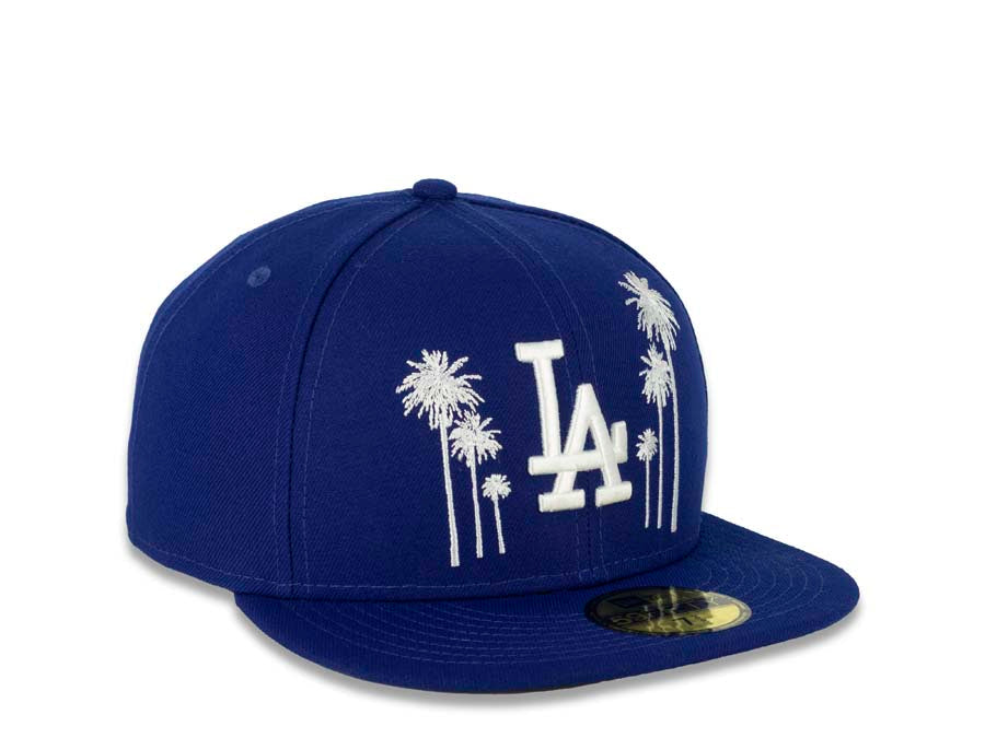 Los Angeles Dodgers New Era MLB 59FIFTY 5950 Fitted Cap Hat Royal Blue Crown/Visor Team Color Logo with Palm Trees 2022 All-Star Game Side Patch