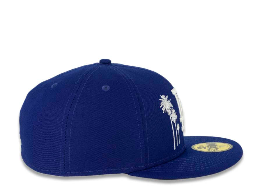 Los Angeles Dodgers New Era MLB 59FIFTY 5950 Fitted Cap Hat Royal Blue Crown/Visor Team Color Logo with Palm Trees 2022 All-Star Game Side Patch