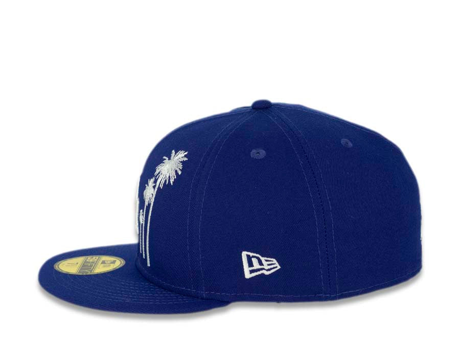 Los Angeles Dodgers New Era MLB 59FIFTY 5950 Fitted Cap Hat Royal Blue Crown/Visor Team Color Logo with Palm Trees 2022 All-Star Game Side Patch