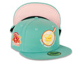(City Connect Color) San Diego Padres New Era MLB 59FIFTY 5950 Fitted Cap Hat Light Green Crown/Visor Yellow/White Swinging Friar Logo Stadium Patch