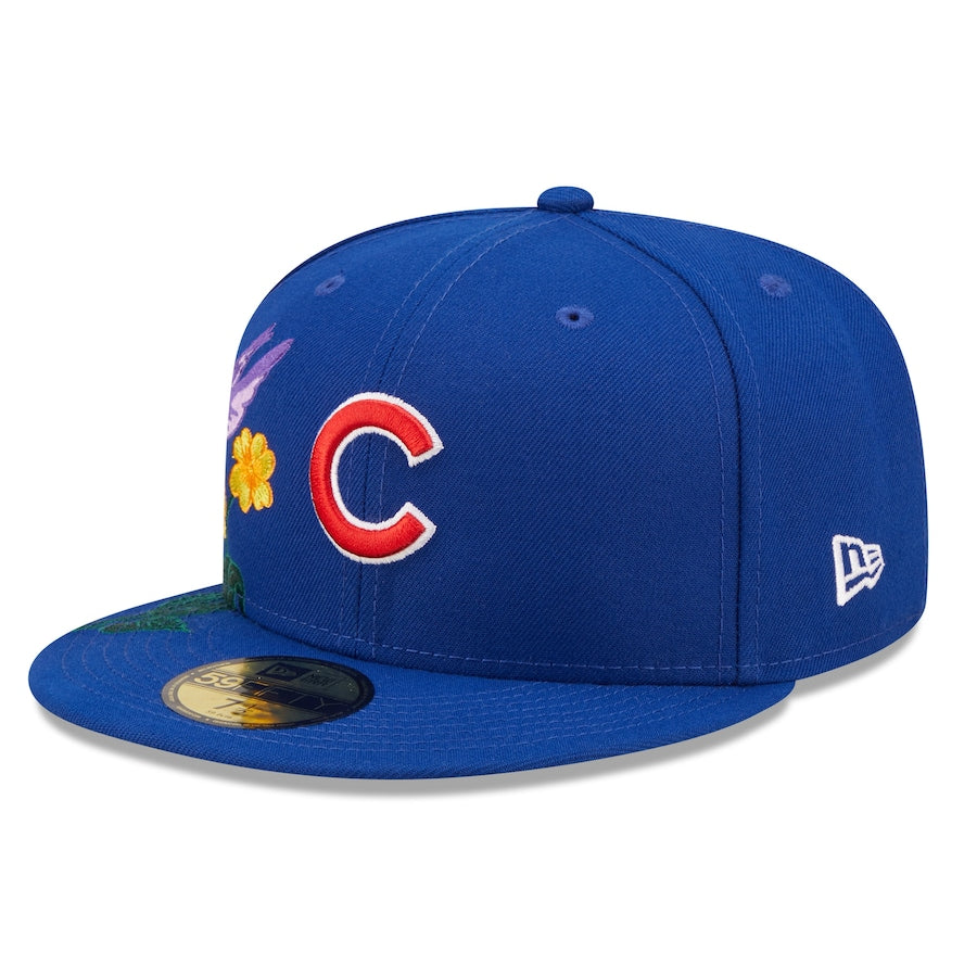 Chicago Cubs New Era MLB 59FIFTY 5950 Fitted Cap Hat Royal Blue Crown/Visor Team Color Logo (Blooming)