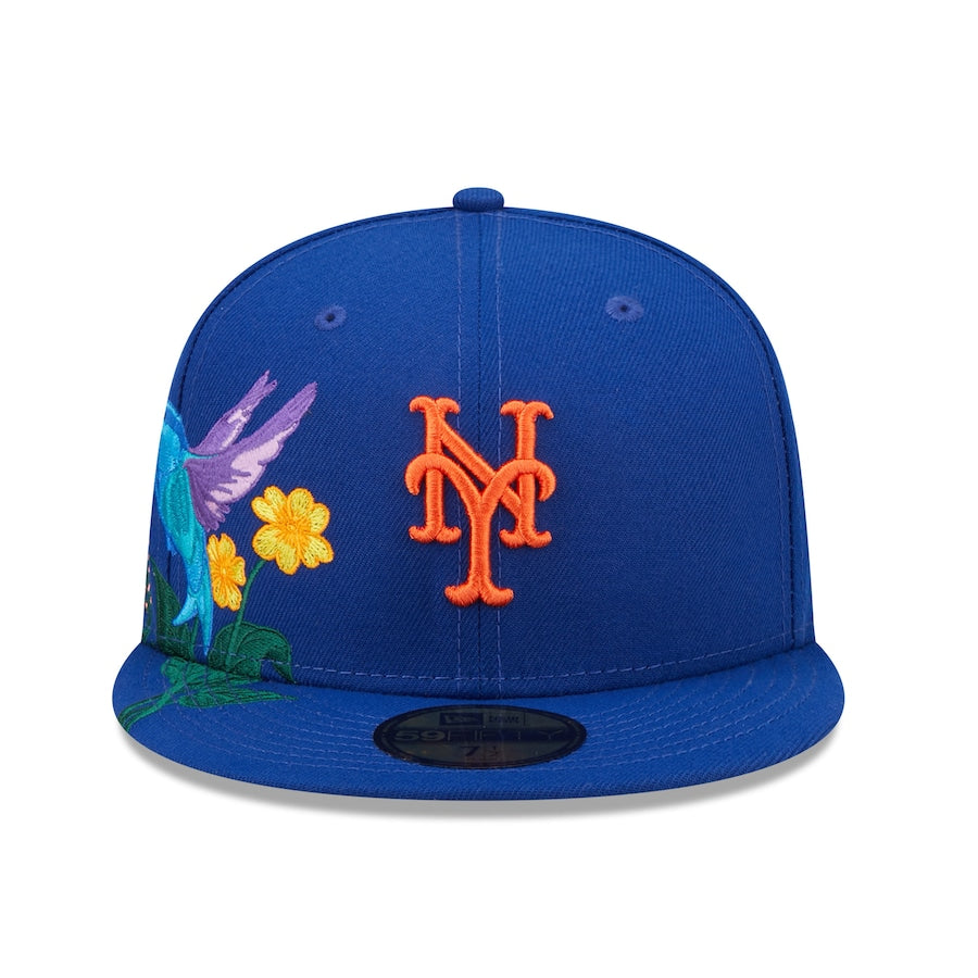 New York Mets New Era MLB 59FIFTY 5950 Fitted Cap Hat Royal Blue Crown/Visor Team Color Logo (Blooming)
